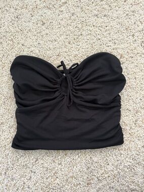 Garage Black Strapless Ruched Bandeau